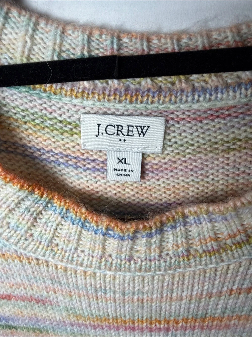 J. Crew Cream Multicolor Crewneck Sweater